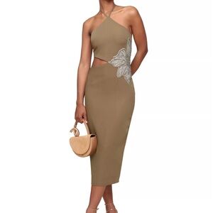 Avec Les Filles embellished flower party dress